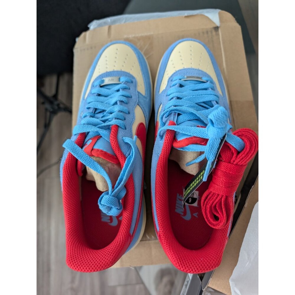 Nike Air Force 1 Low Doraemon Men Sz 9 University Blue Red Deadstock Sneakerhead - Picture 5 of 13